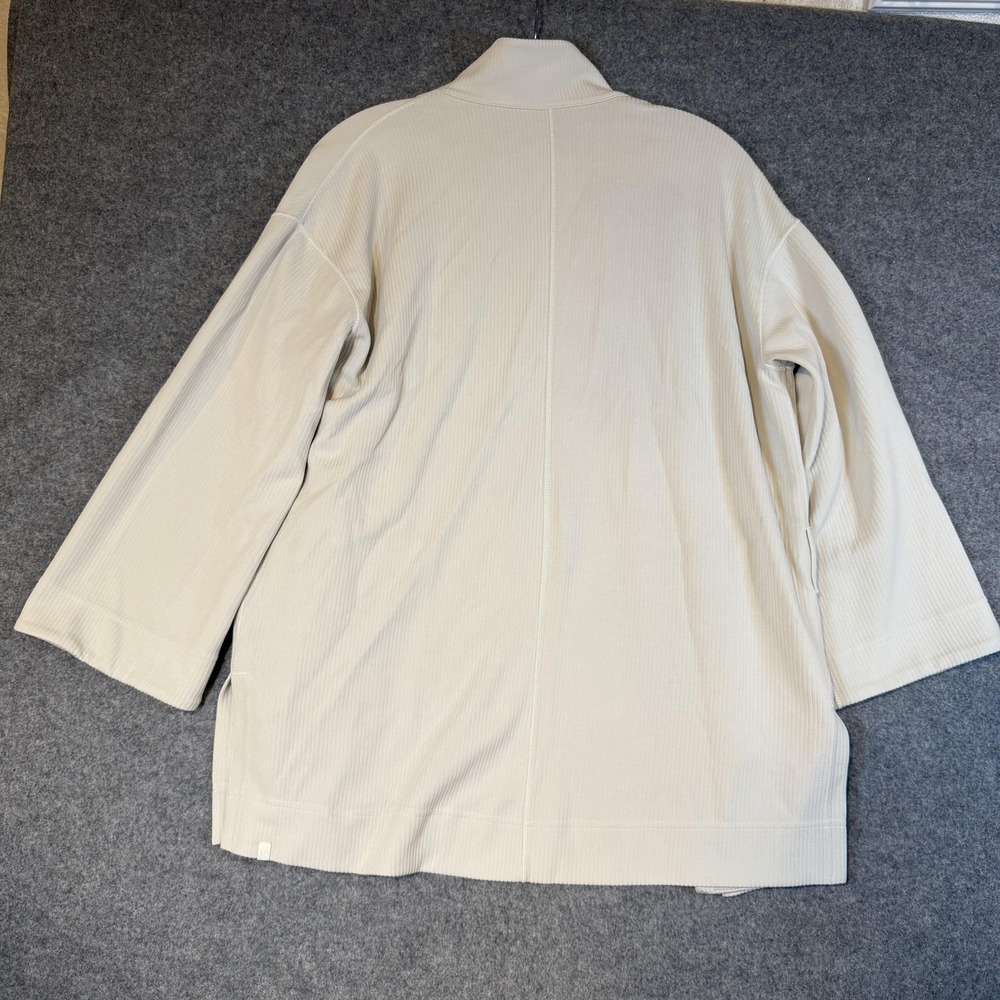 Lululemon Jacket Womens 4 Beige Ribbed Knit Open Front Relaxed Modal LW3GS7S - Picture 9 of 12